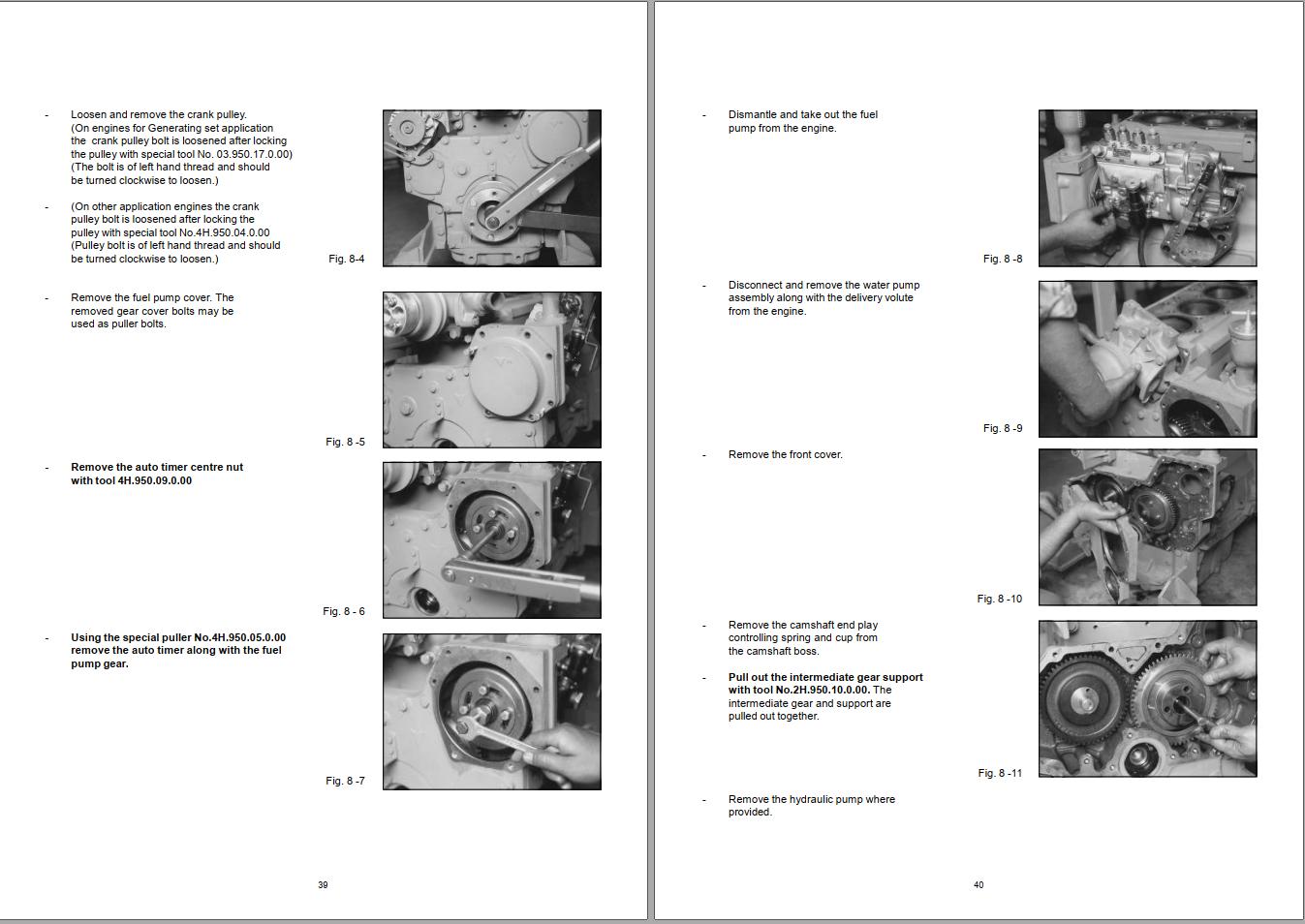 Manitou Kirloskar Engine 4R1040 Service Manual 53112662B