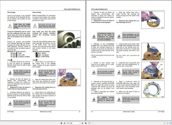 Poclain Hydraulic Motors MS02 to MSE18 Repair Manual 917122 FR EN 1