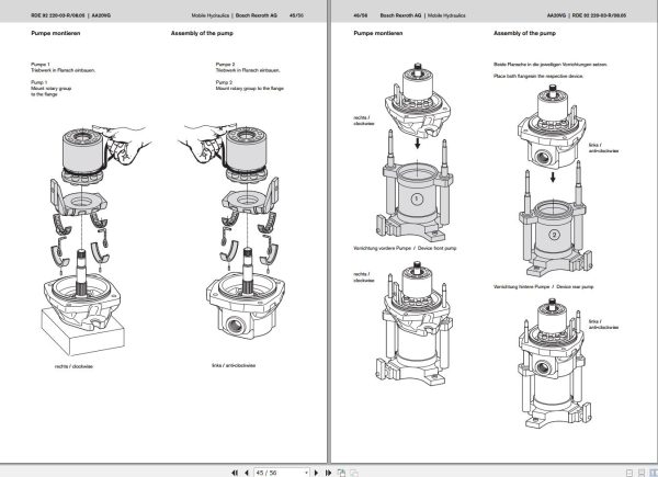 Rexroth Combination Pump AA20VG Repair Manual 917261 EN DE 1