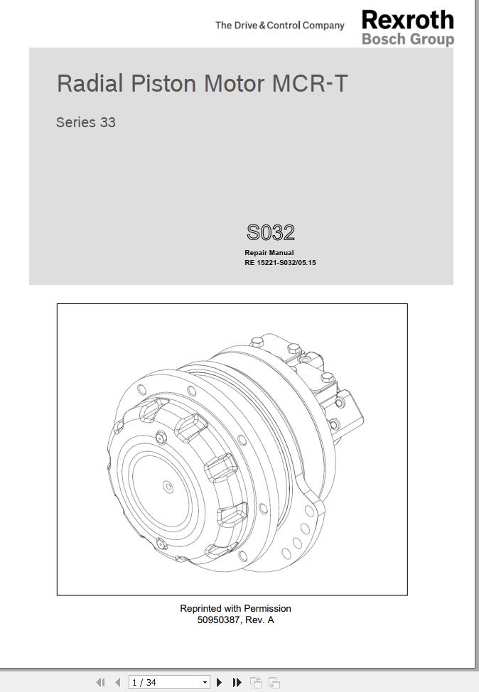 Rexroth MCR T Motor Series 33 Repair Manual 50950387