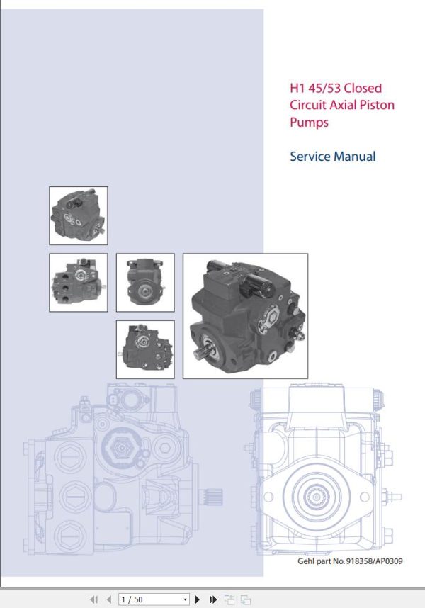 Sauer Danfoss Closed Circuit Axial Piston Pump H145 H153 Service Manual 918358