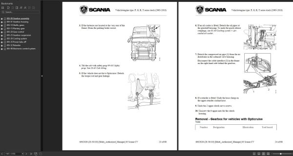 Scania Truck P G R T Series Workshop Manual 2003 2018 2