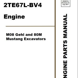 Yanmar Engine 2TE67L BV4 Parts Manual 50940516B