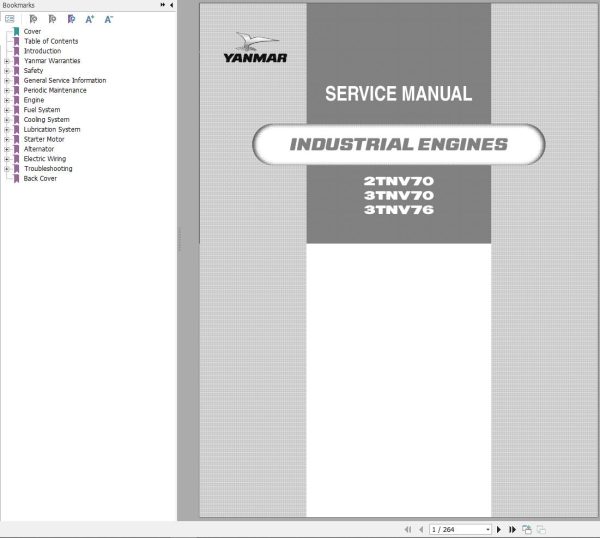 Yanmar Engine 2TNV70 3TNV70 3TNV76 Service Manual 50940077