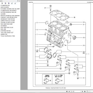 Yanmar Engine 3TNV82A BPMS Parts Manual 917382