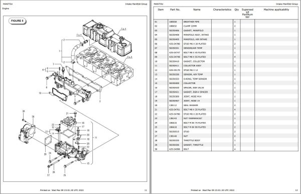 Yanmar Engine 4NTV98C NGT Tier IV Parts Manual 50960075 1