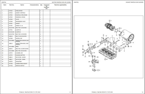 Yanmar Engine 4TNV84T ZKTBL Parts Manual 917324 1