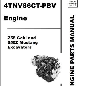 Yanmar Engine 4TNV86CT PBV Parts Manual 50940366B