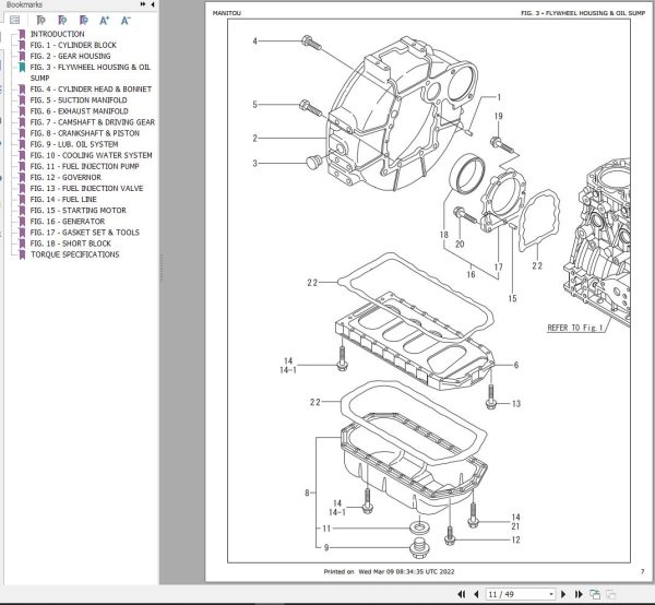 Yanmar Engine 4TNV88 BXBV Parts Manual 50940086