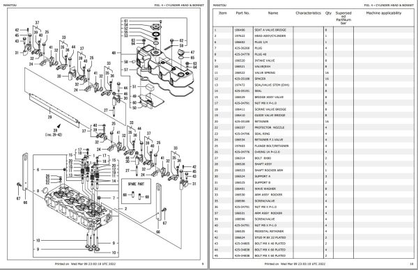 Yanmar Engine 4TNV98 ZNMS3R iT4 Parts Manual 50940311B 1