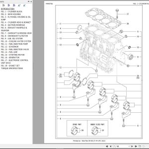 Yanmar Engine 4TNV98 ZWBV2 Parts Manual 50940213