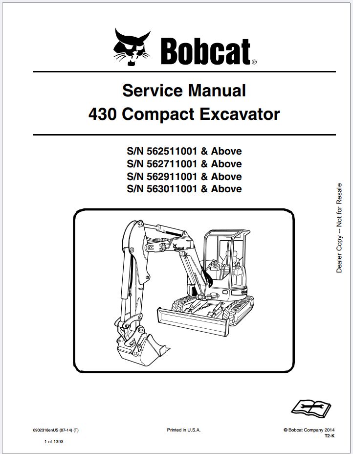 Bobcat Excavator Q4.2022 Schematic Operation Service Manual 8.13 GB PDF 3