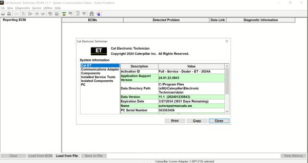 CAT Diagnostic Tool ET 2024A 3