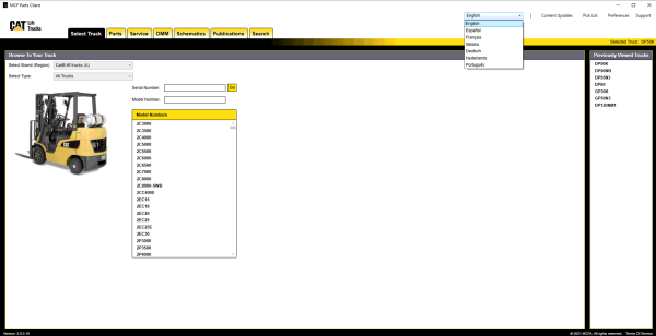 Caterpillar Lift Trucks MCFA EPC 10.2022 Spare Parts Catalog DVD 1