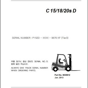 Clark Forklift C15 18 20s D Tier 3 Parts Manual 8035812 1