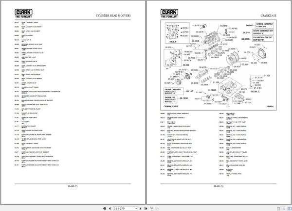 Clark Forklift C20 25 30 32 CL 9855 CNF HMC Tier 4 Parts Manual 2