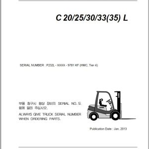 Clark Forklift C20 25 30 3335 L 9781 KF HMC Tier 4 Parts Manual 1