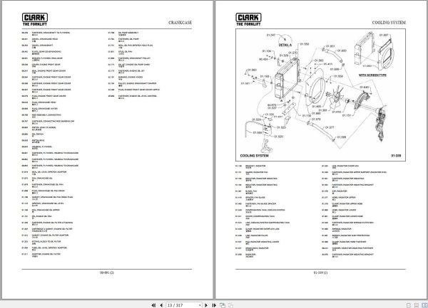 Clark Forklift C20 25 30 3335 L 9781 KF HMC Tier 4 Parts Manual 2