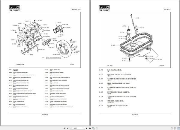 Clark Forklift CQ20 25 30 D Tier 2 Parts Manual 2