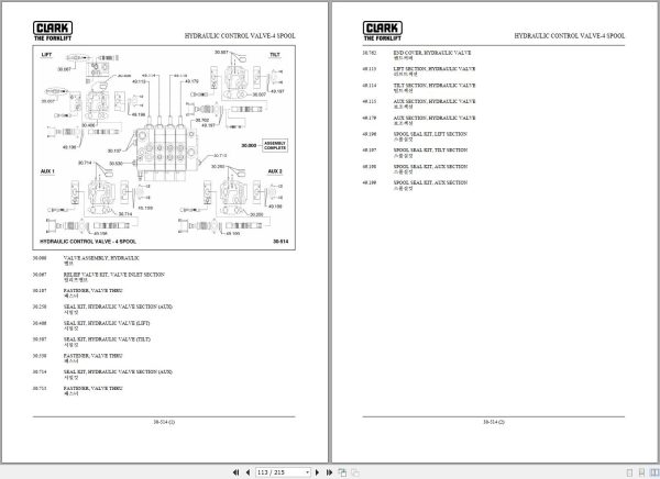 Clark Forklift CQ20 25 30 D Tier 3 Parts Manual 2