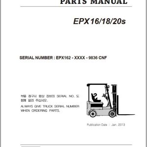 Clark Forklift EPX16 18 20s Parts Manual 1