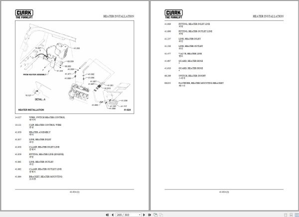 Clark Forklift GTS20 25 30 33 DE IDI Engine Parts Manual 8099431 2