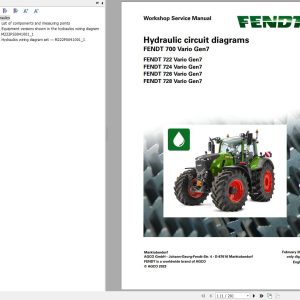 Fendt 700 Vario Gen7 VIN 706 707 708 709 Hydraulic Circuit Diagrams 968199