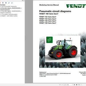 Fendt 700 Vario Gen7 VIN 706 707 708 709 Pneumatic Circuit Diagrams 968202