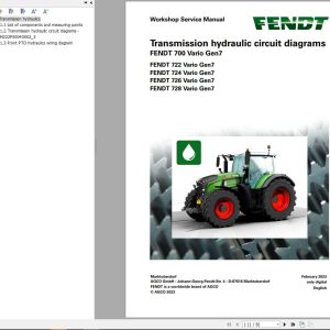 Fendt 700 Vario Gen7 VIN 706 707 708 709 Transmission Hydraulic Circuit Diagrams 968200