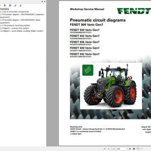 Fendt 900 Vario Gen7 VIN 968 969 970 971 Pneumatic Circuit Diagrams 737829