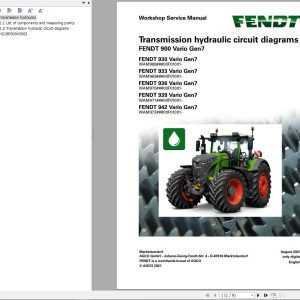 Fendt 900 Vario Gen7 VIN 968 969 970 971 Transmission Hydraulic Circuit Diagrams 738110