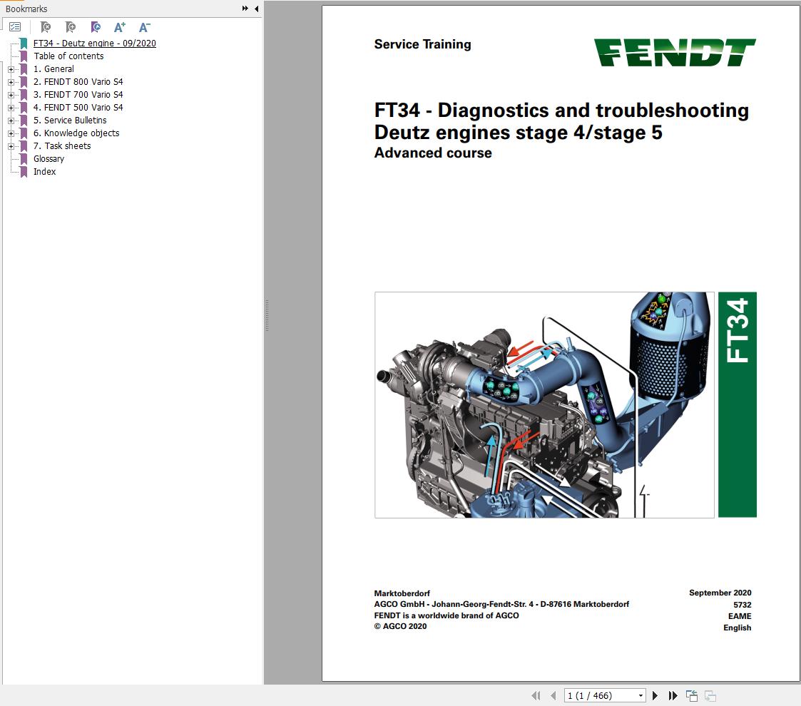 Fendt FT34 Diagnostics and Troubleshooting Deutz Engine T4 T5 Service Training 657726