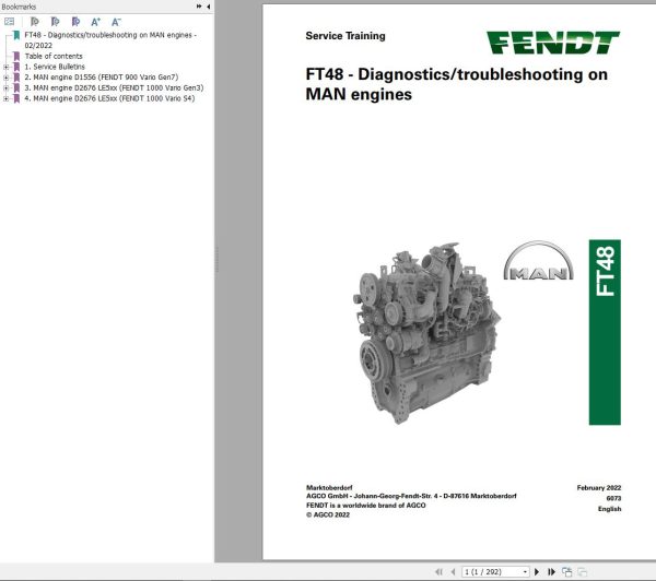 Fendt FT48 Diagnostics Troubleshooting On MAN Engines Service Training 757914