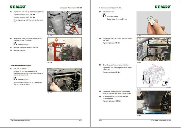 Fendt FT4a Vario Transmission ML400 Service Training 633745 1