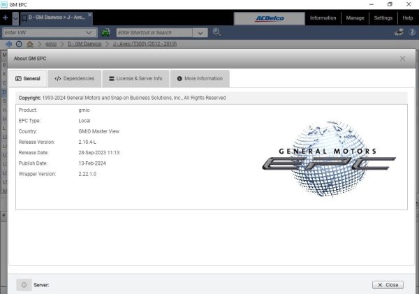 General GMIO EPC 03.2024 Spare Parts Catalog VMWare 1