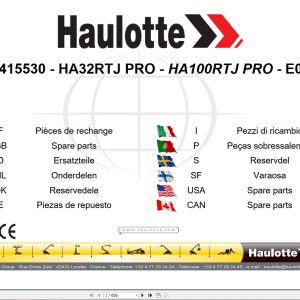 Haulotte Articulating Booms HA32RTJ PRO HA100RTJ PRO Parts Manual 4000415530 EN FR
