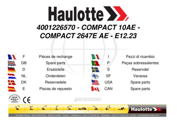 Haulotte Compact 10AE 2647E AE Spare Parts Catalog 4001226570 01.2024 EN FR 1