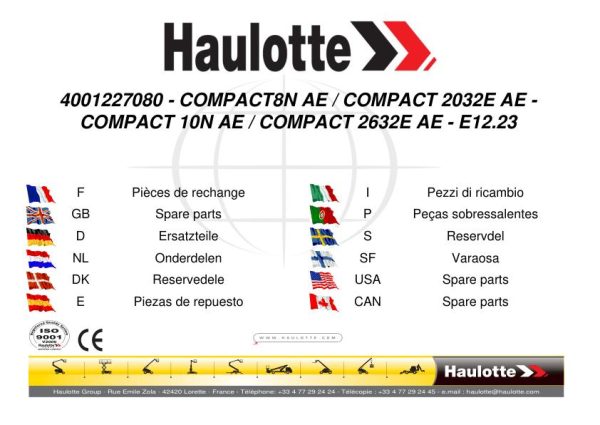 Haulotte Compact 8N 10N 2023E 2632E AE Spare Parts Catalog 4001227080 11.2023 EN FR 1