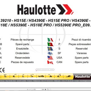 Haulotte Electric Scissor Lifts HS15E to HS5390E PRO Parts Manual 4001139210 EN FR