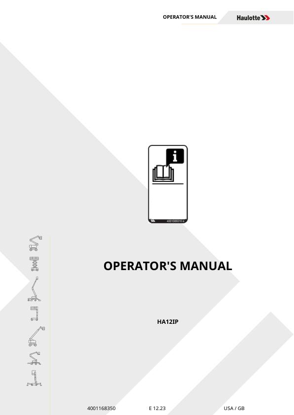 Haulotte HA12IP Operator Manual 4001168350 12.2023 EN 1