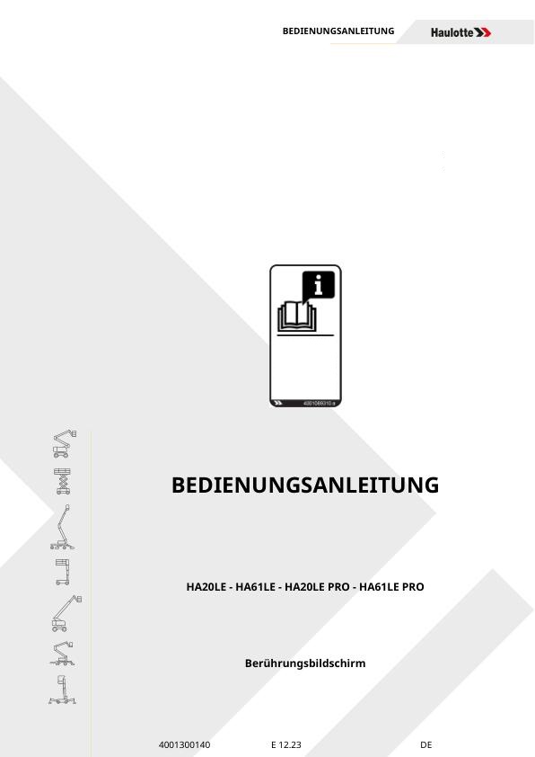 Haulotte HA20 LE PRO HA61 LE PRO Operator Manual 4001300140 12.2023 DE 1