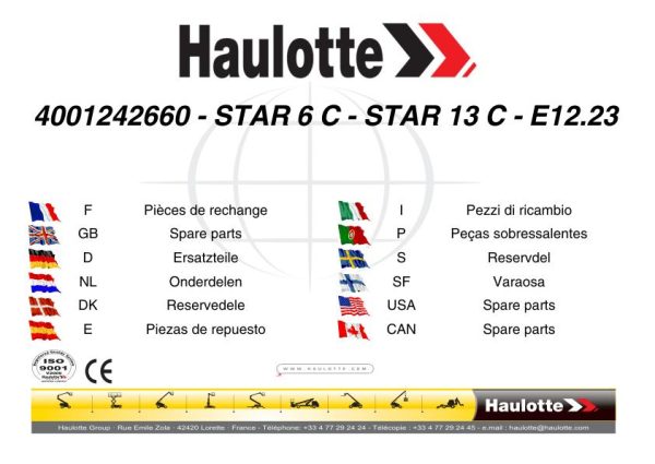 Haulotte STAR 6 C STAR 13 C Spare Parts Catalog 4001242660 12.2023 EN FR 1