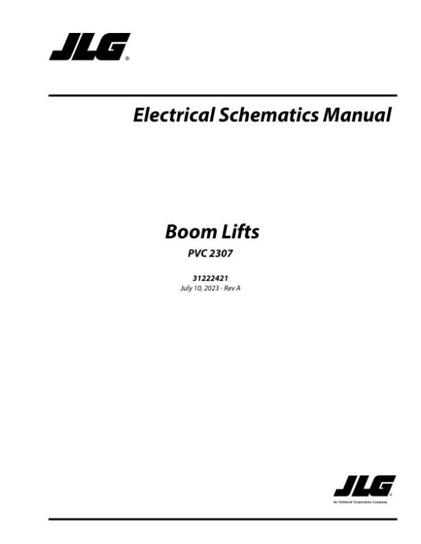 JLG Boom Lifts 1100SJ to H800AJ Electrical Schematic 31222421 2023 PVC 2307 1