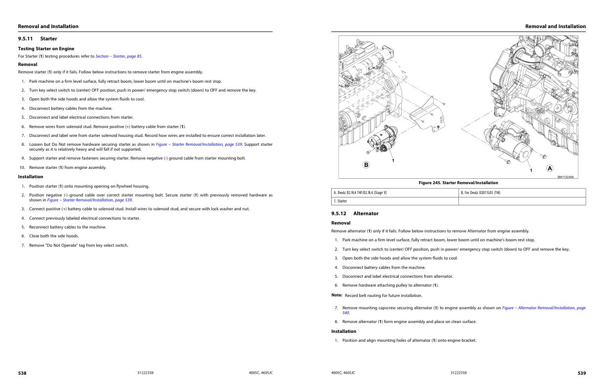 JLG Boom Lifts 400SC 460SJC Service Maintenance Manual 31222358 2023 PVC 2307 1