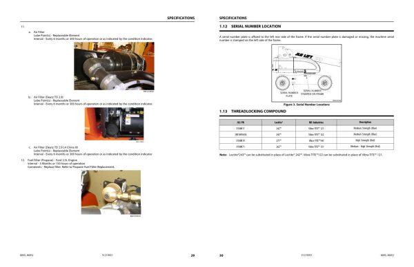 JLG Boom Lifts 800S 860SJ Service Maintenance Manual 31219951 2022 PVC 2201 1