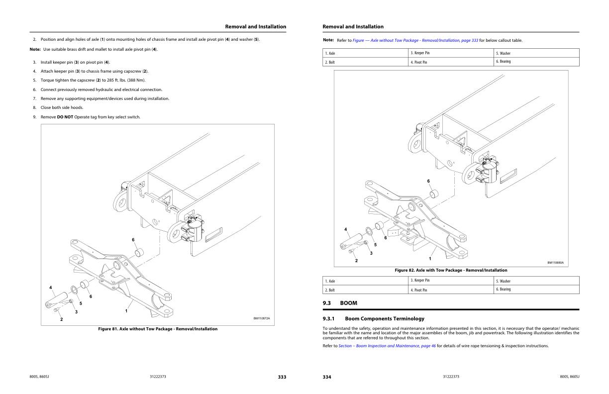JLG Boom Lifts 800S 860SJ Service Maintenance Manual 31222373 2023 PVC 2307 1