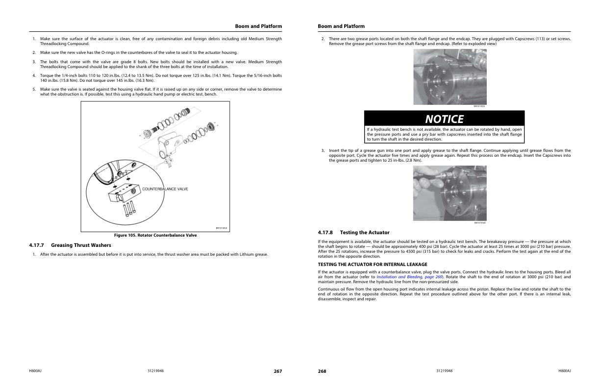 JLG Boom Lifts H800AJ Service Maintenance Manual 31219948 2022 PVC 2201 1