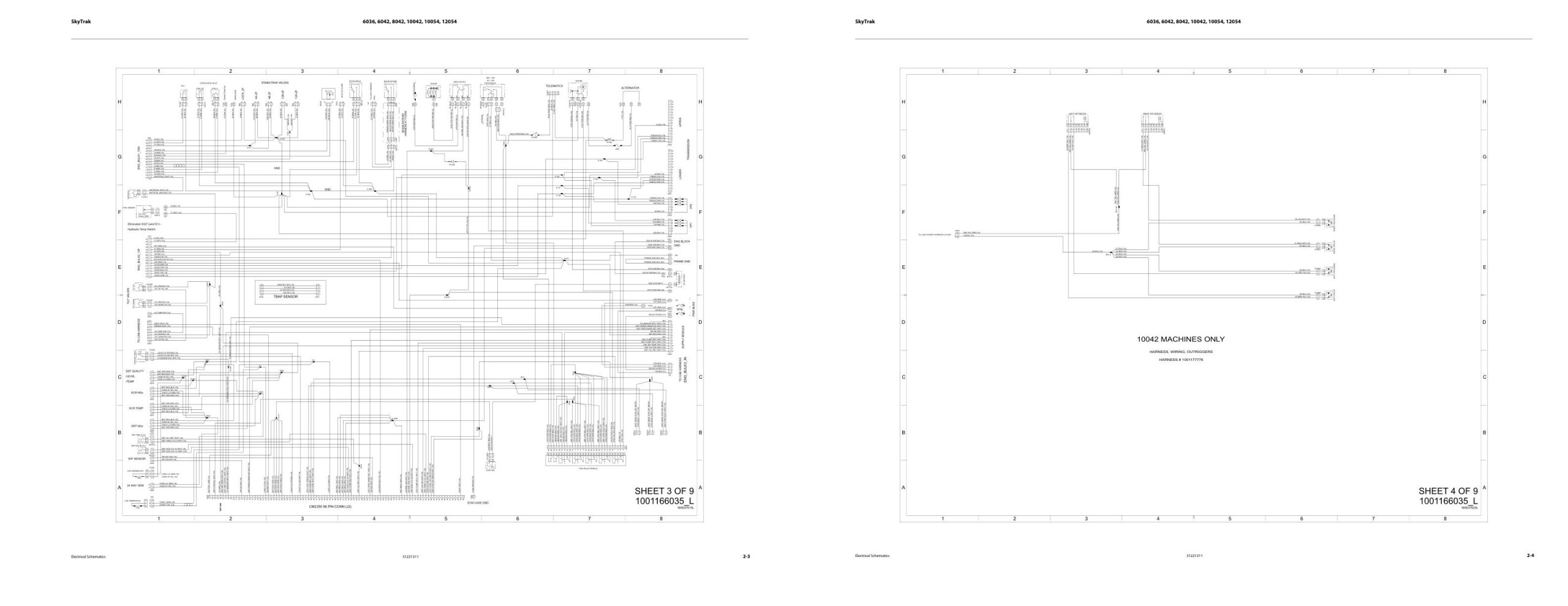 JLG SKYTRAK Telehandlers 10042 to G5 18A Electrical Schematic 31221311 2022 PVC 2211 2 scaled