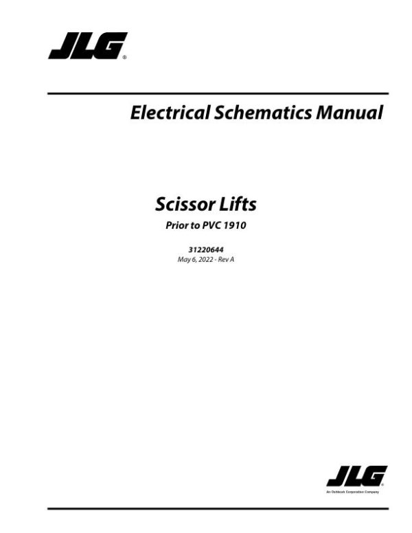 JLG Scissor Lifts 10RS to M4069 Electrical Schematic 31220644 2022 1