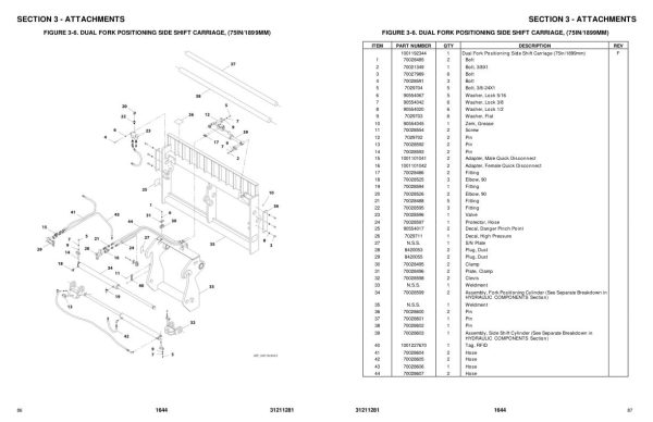 JLG Telehandlers 1644 Parts Manual 31211281 2023 1